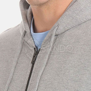 เสื้อฮู้ดสวมหัวแขนยาวลำลองของผู้ชายวัสดุที่ดีที่สุดสำหรับเครื่องแต่งกายแนวสตรีทแฟชั่นการออกแบบสีทึบมีซิปย้อมสีธรรมดา - Product Image 6