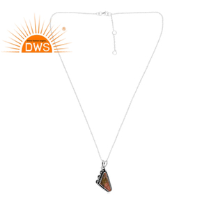Collar con colgante de piedras preciosas Unakite Natural de plata esterlina oxidada más vendido, fabricante de joyería personalizada - Product Image 3
