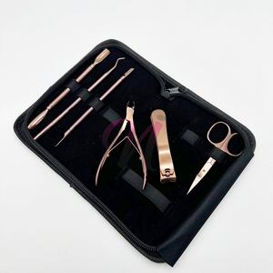 Empujadores de uñas de oro rosa al por mayor empujadores de cutículas de acero inoxidable sostenibles con juego de herramientas de manicura y pedicura herramienta de Arte de uñas - Product Image 6