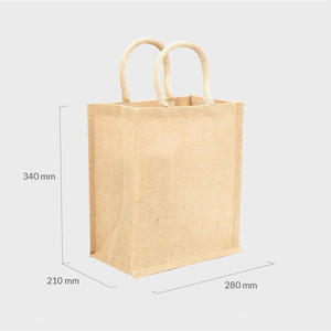 Eco-Friendly Natural Jute <b>Bag</b> with Padded Linen Handles <b>Medium</b> Size Custom Printing for Daily Food Advertising and Gift Use - Product Image 2