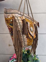 Keluaran baru tas tangan tas pita wanita desainer tas Tote tas pinggiran Boho buatan tangan ular mode