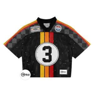 Camiseta de fútbol retro recortada de poliéster personalizada, ropa de calle, camiseta de malla americana de gran tamaño, fútbol de proveedor verificado - Product Image 2