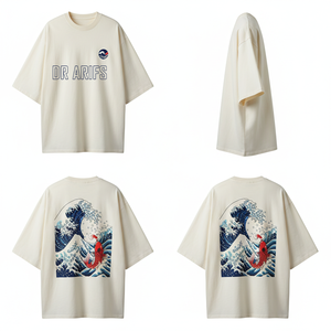 T-shirt imprimé personnalisé coupe ample pour homme, design graphique oversize, streetwear, épaules tombantes, tee-shirt décontracté - Product Image 1