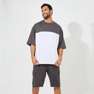 Ensemble sport personnalisé pour hommes tenue d'été ensemble 2 pièces t-shirts à manches courtes et shorts ensemble d'été décontracté et élégant - Product Image 5