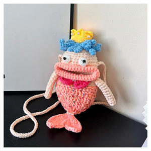 Bolso de Teléfono Móvil Portátil de Moda con Diseño de Sirena, Tejido de Algodón, Cierre Abierto, Decoración de Flores, Hecho a Mano, Princesa, Poliéster - Product Image 5