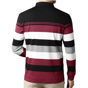 Custom <b>Men's</b> 100% Cotton <b>Long</b> <b>Sleeved</b> for Polo <b>Shirt</b> Breathable <b>Striped</b> Jersey Plain Dyed from Bangladesh - Product Image 4