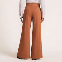 Pantalones Palazzo Marrones Elegantes para Mujer, Directo de Fábrica de Bangladesh, Algodón de Primera Calidad, Moda de Verano, Ropa al Por Mayor