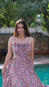 Maxi vestido largo estampado orgánico de moda para mujer bloque de mano alta Floral Midi lavable estilo sostenible cada ocasión Plus - Product Image 3