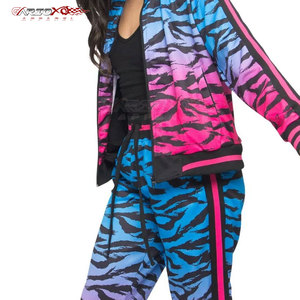 Women Tracksuit With Full Sublimation Print And <b>Zipper</b> <b>Jacket</b> Designed For Training Stylish Women Sublimation Tracksuit - Product Image 2