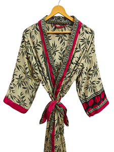 Sari Tissu Kimono Léger Robe Multi Couleur Robe Wrap Robe Femme D'été Sari Soie Kimono Taille Libre Robe - Product Image 4