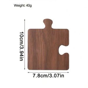 Unique Flower Shaped Wooden <b>Coaster</b> <b>Set</b> <b>With</b> Vertical Peg Stand <b>Holder</b> Beech Walnut Wood Cup Mat Heat Resistant Table Protection - Product Image 3