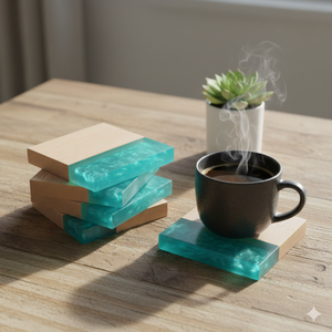 Posavasos de Té de Resina de Madera Ecológicos Clásicos Elaborados Artísticamente, 10 mm de Grosor, Mejoran la Estética de la Vajilla para Hogares y Hoteles - Product Image 3