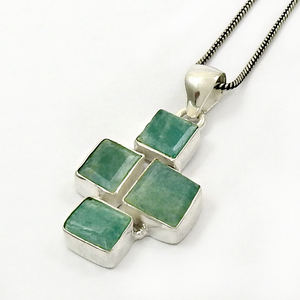 Colgante elegante de piedras preciosas de amazonita de Plata de Ley 925, ajuste de bisel de piedra Natural, fabricación india para fiestas de cumpleaños - Product Image 1