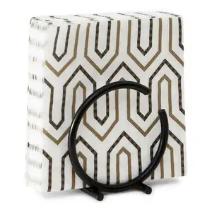 High Quality Napkin <b>Holder</b> Wooden Base Metal Design Home, Hotel & Restaurant Table Decoration Utility Item - Product Image 1