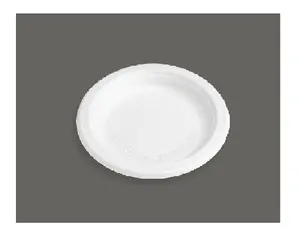 Современная молочно-белая одноразовая круглая посуда с твердым рисунком контейнер для еды 7 дюймов для вечеринок и еды на вынос дизайн тарелки