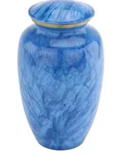 Urne funéraire en métal pour cendres humaines adultes, grande, artisanale, décorative, pour funérailles - Product Image 4