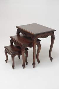 Mesa nido de madera para decoración de sala de estar, mesa auxiliar de dormitorio y muebles elegantes para el hogar - Product Image 3