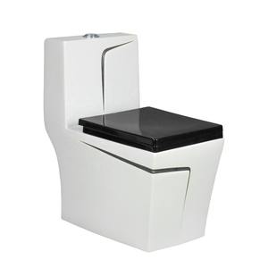 Salle de bain de luxe Black Line-Suite sanitaire attrayante, cuvette de toilette en céramique monobloc, ensemble de toilette en céramique commode - Product Image 2
