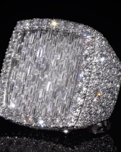 Anillo de Cóctel Unisex con Diamante Moissanite VVS, Plata de Ley 925, Engaste de Garras, Cuadrado, Bañado en Rodio, Diseño de Lujo - Product Image 6
