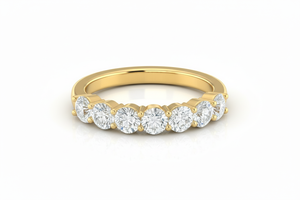 แหวนทอง 14K ประดับเพชรธรรมชาติ 7 เม็ดสำหรับผู้หญิง |   0.24 กะรัต บริลเลียนท์คัท - Product Image 4