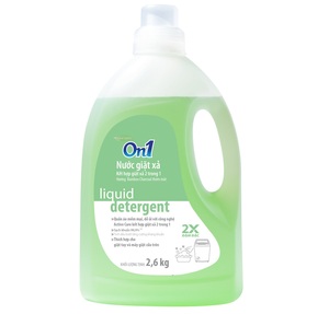 ON1 Détergent liquide pour lessive au charbon de bambou 2.6kg 15-30% pour les ingrédients, élimination des taches profondes pour les vêtements - Product Image 1