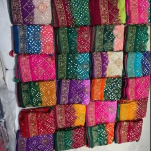 Sari en soie Gajji avec broderie Gotta Patti à la main, dernière collection, sari en soie Gajji avec travail Gotta Patti à vendre par l'exportateur - Product Image 1