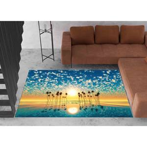 Tapis imprimé tropical : Décoration douce style plage côtière pour maisons modernes, avec tapis à poils doux - Product Image 3