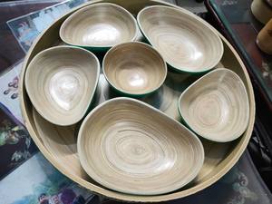 2025 NOUVEAUX bols à salade et cuillère en bambou faits à la main écologiques d'ECO2GO VIET NAM pour les fêtes! - Product Image 6