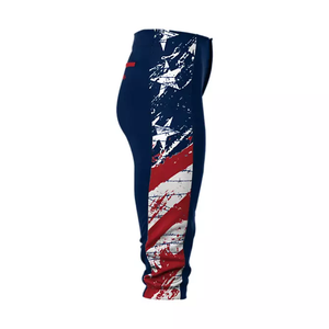 Men's Orange Baseball Pants With Blue Stripe Waistband Button <b>Fly</b> Tapered Fit All Seasons Solid Color Polyester Sport Wear - Product Image 5