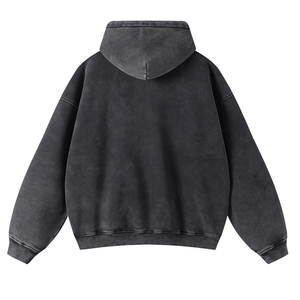 Sudadera con capucha para hombre con lavado ácido de Color personalizado a la moda, sudaderas con capucha de lavado ácido con cremallera de ajuste Regular de algodón 100% - Product Image 2