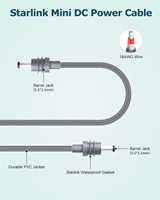 Câble d'alimentation 3M 5M DC 5521 Mâle-Mâle pour Starlink Mini, Cordon de remplacement en cuivre pur doublement isolé 18AWG pour VR, Van, Camping