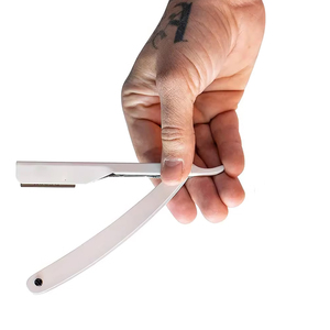 Maquinilla de afeitar de peluquero desechable de acero inoxidable, superventas, Color sólido, novedad, herramienta para el cabello, cara y cuerpo con mango plegable, 2024 - Product Image 6