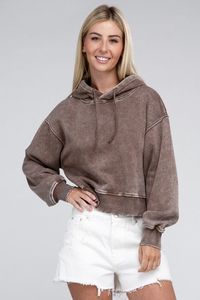 Impression personnalisée sweat à capuche court en polaire française pour femmes 100% coton sweat thermique en tailles XS à 6XL pour l'hiver - Product Image 5