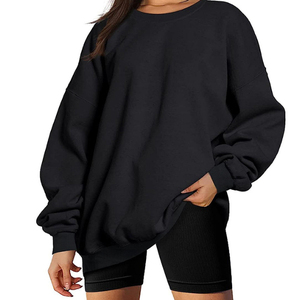 Sweat-shirt oversize pour femme, streetwear d'hiver, de haute qualité, uni, 100% coton, coupe-vent, respirant, service OEM personnalisé sur le devant - Product Image 4