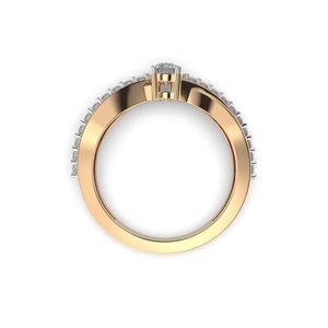 Bague en or jaune massif 14 carats ronde en laboratoire créée bande de fiançailles F couleur VS1 clarté pour la fabrication de bijoux cadeau pour elle - Product Image 2