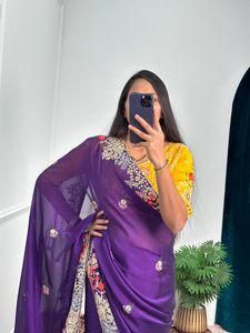 Moderne Élégant Prêt À Porter Indien Outfit Fantaisie Importé Georgette Saree Blouse Indien Exportateur Et Fournisseur - Product Image 4