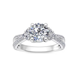 Anillo con Pavé de Diamantes Cultivados en Laboratorio, Corte Brillante Redondo, G-SI2, 0.90 Ct, Engaste Pavé, Oro Sólido de 14K, Anillo de Diamantes Ecológico - Product Image 1