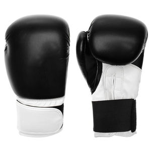 Gants de boxe professionnels en cuir véritable avec logo personnalisé en noir et blanc, durable et imperméable, modèle MS-BG-06 - Product Image 1