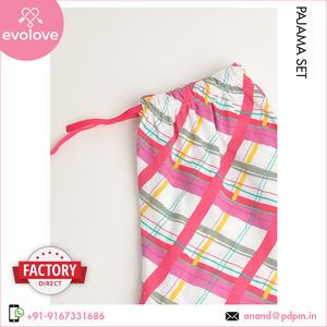 El mejor precio del fabricante para damas Azul 100% Conjunto de pijama de algodón Jersey de punto Media manga Vestido de dos piezas para uso doméstico Verano - Product Image 5