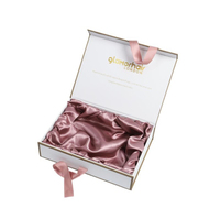 Boîte cadeau en papier magnétique OEM pour emballage de cheveux avec insert en satin pour vêtements, sous-vêtements et cadeaux d'anniversaire