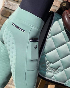 Pantalons d'équitation avec logo personnalisé, vêtements d'équitation hautement extensibles, leggings d'équitation pour femmes, taille élastique - Product Image 3