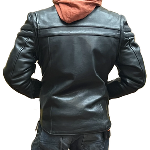 MEN'S <b>TOP</b> <b>GUN</b> BOMBER <b>JACKET</b>-Genuine Leather Shell Eco-Friendly V-Neck Zipper Closure - Product Image 3