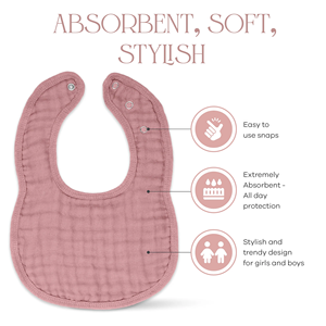 Muselina de algodón orgánico de seis capas personalizada Burpcloth Dusty Rose teñido e impresión Paquete de 6 ropa de bebé - Product Image 2