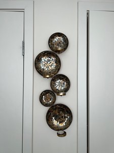Candelabro de Pared Moderno con Espejo Curvo de Mosaico de Vidrio, Candelabro de Metal Moderno para Decoración de Bodas, Hoteles y Hogares - Product Image 6
