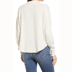 Custom Women's <b>Curved</b> <b>Hem</b> Thermal Mock Neck <b>T</b> <b>Shirt</b> <b>T</b>-<b>shirt</b> for <b>men</b> - Product Image 2