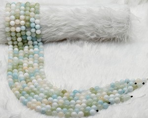 Piedras Preciosas de Morganita Natural Pulida de Primera Calidad, Forma Redonda Lisa, Cuentas Redondas de 8 mm para Pulseras - Product Image 3