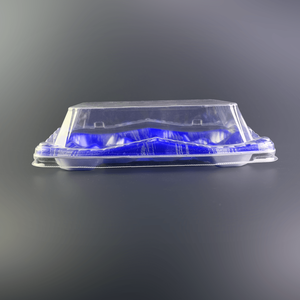 OFUNA 2-3 Disposable Red-Blue Blister Tray Square Styrofoam PSP 181x142x46mm Supermarket Food Pet Super <b>Plastic</b> <b>Plates</b> Bowls - Product Image 5