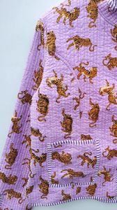 Nuevo estilo bohemio verde Arco Iris estampado algodón acolchado chaqueta abrigo hecho a mano bloque Kantha Vintage invierno prendas de vestir exteriores Casual desgastado lavado - Product Image 4