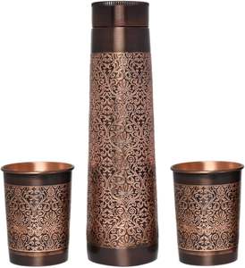 Botella de agua de cobre martillado, recipiente de cobre puro Ayurvédico, botella de agua para yoga, botella de agua de cobre para beber, novedad - Product Image 6