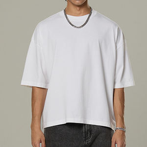 เสื้อยืด100% ผ้าฝ้ายโอเวอร์ไซส์สำหรับผู้ชายเสื้อยืดครอปเข้ารูปโลโก้ตามสั่ง - Product Image 3